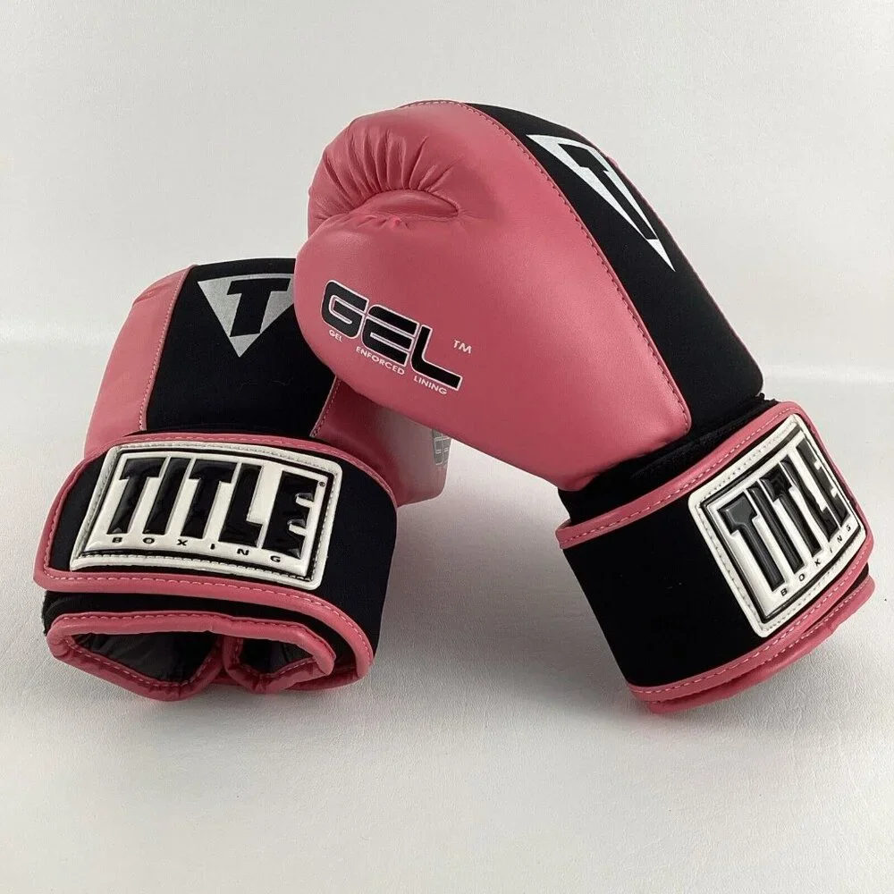 Title Boxing Gel Enforced Lining Gloves Sz Medium Athletic Sports Equipment Pink